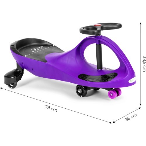 Gravitacinė mašinėlė vaikams su LED ratais, violetinė ECOTOYS