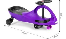 Gravitacinė mašinėlė vaikams su LED ratais, violetinė ECOTOYS
