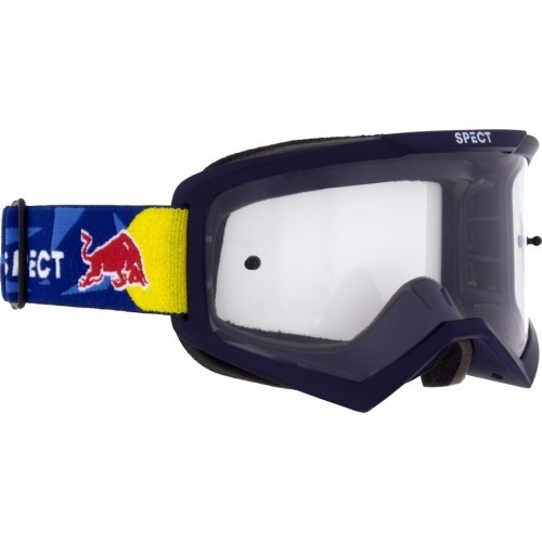 Motokroso akiniai Red Bull Spect Evan, matiniai mėlyni, skaidrūs lęšiai