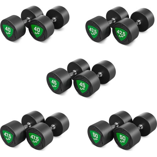 Zestaw hantli stałych poliuretanowych 40-50kg (skok co 2,5kg) 450 kg – UpForm