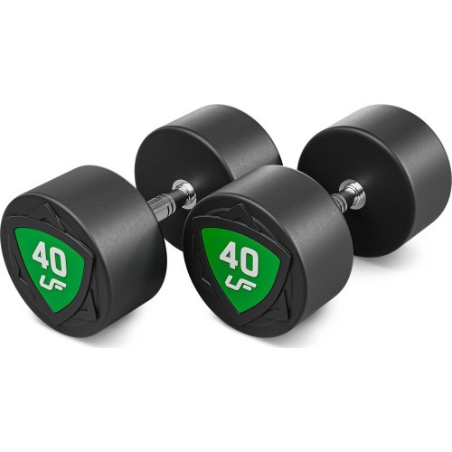 Poliuretaninių fiksuotų hantelių rinkinys 40–50 kg (žingsnis 2,5 kg) 450 kg – UpForm