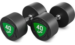 Poliuretaninių fiksuotų hantelių rinkinys 40–50 kg (žingsnis 2,5 kg) 450 kg – UpForm