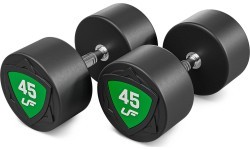 Poliuretaninių fiksuotų hantelių rinkinys 40–50 kg (žingsnis 2,5 kg) 450 kg – UpForm