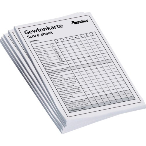 Philos Yatzi score pad
