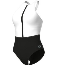 W Silvia Cross Back maudymosi kostiumėlis Black-White-Black 38 - 515