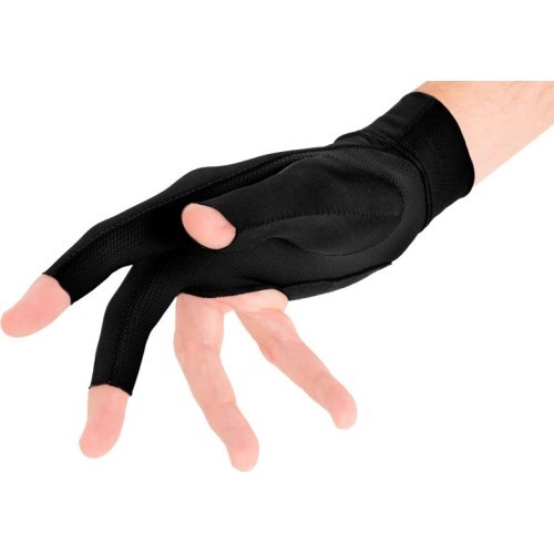 Billiard Glove, Predator Second Skin, 3-Finger, black-yellow, to wear on right hand, S&M