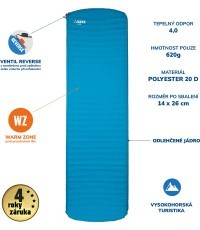 Savaime prisipučiantis kilimėlis Yate Alpin, 3,8 cm – mėlynas/pilkas