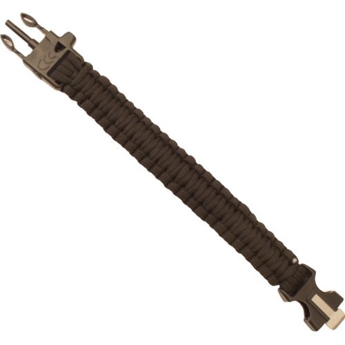 Paracord apyrankė Highlander, Trident, švilpukas, juodas titnagas