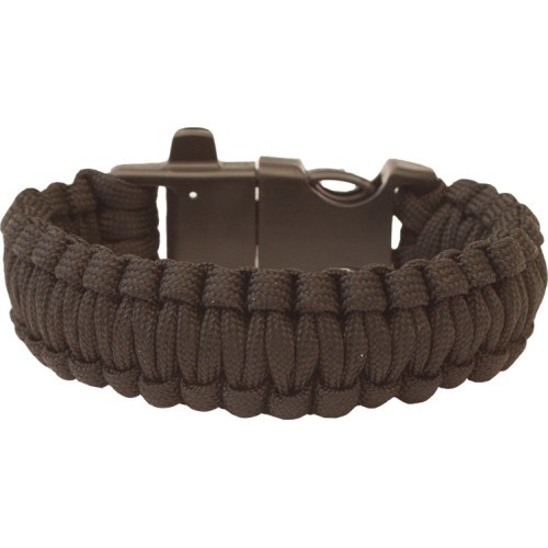 Paracord Bracelet  Highlander, Trident, Whistle, Black Flint