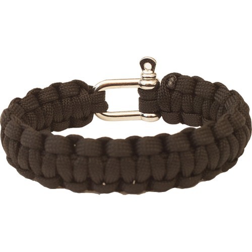 Paracord apyrankė Highlander su metaline sagtimi, juoda