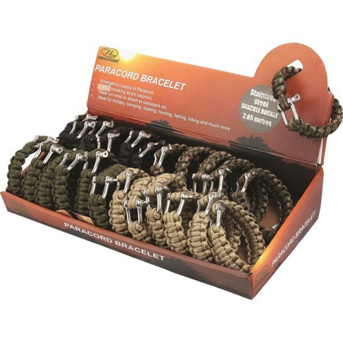 Paracord Bracelet Highlander, Metal Clasp, Black