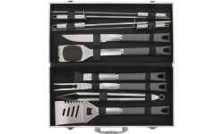 Barbecue Tools Set Cattara Gray Line - 11pcs, Aluminium Case