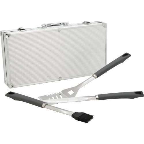 Barbecue Tools Set Cattara Gray Line - 11pcs, Aluminium Case
