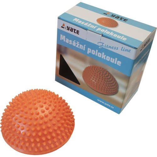 Masažinis kamuoliukas Yate Spiky Half Ball, 16 cm, oranžinis
