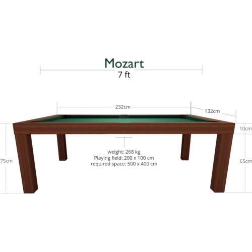 Pool Table Dynamic Mozart - Mahogany, 7ft