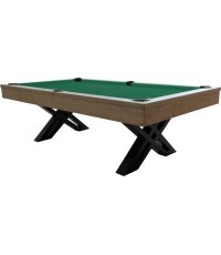 Billiard Table, Pool, X-con, 8 ft., Grey Oak, Club Cloth yellow green