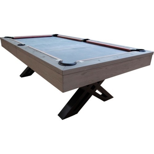 Billiard Table, Pool, X-con, 8 ft., Grey Oak, Club Cloth yellow green