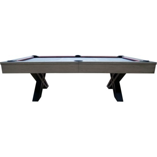 Billiard Table, Pool, X-con, 8 ft., Grey Oak, Club Cloth yellow green