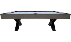 Billiard Table, Pool, X-con, 8 ft., Grey Oak, Club Cloth yellow green
