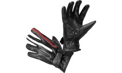 Motorcycle Gloves W-TEC Classic - Jawa Black with Red and Beige Stripe