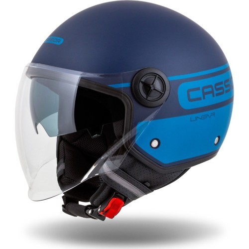 Motorcycle Helmet Cassida Handy Plus Linear Pearl Matte Blue/Dark Blue