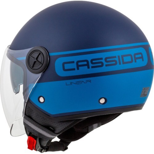 Motorcycle Helmet Cassida Handy Plus Linear Pearl Matte Blue/Dark Blue