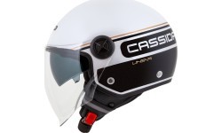 Motorcycle Helmet Cassida Handy Plus Linear Pearl White/Black/Gold