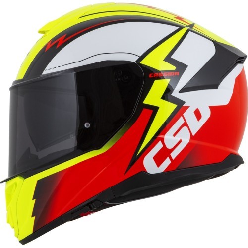 Motociklo šalmas Cassida Integral GT 2.1 Flash fluorescencinė geltona/fluorescencinė raudona/juoda/balta