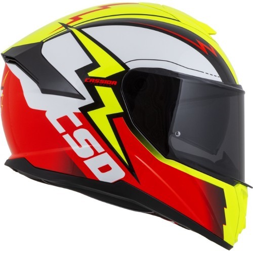 Motorcycle Helmet Cassida Integral GT 2.1 Flash Fluo Yellow/Fluo Red/Black/White
