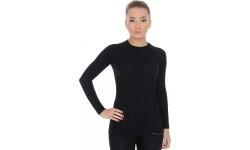 Brubeck Active Wool women's long sleeve shirt, black - Black