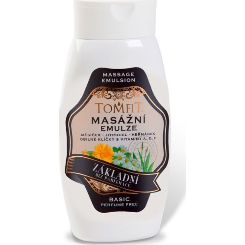 Masažo emulsija be kvapo Tomfit 250 ml