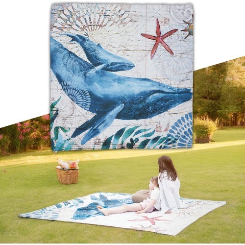 Picnic Blanket inSPORTline Maritino 208 x 197 cm - Ocean Life