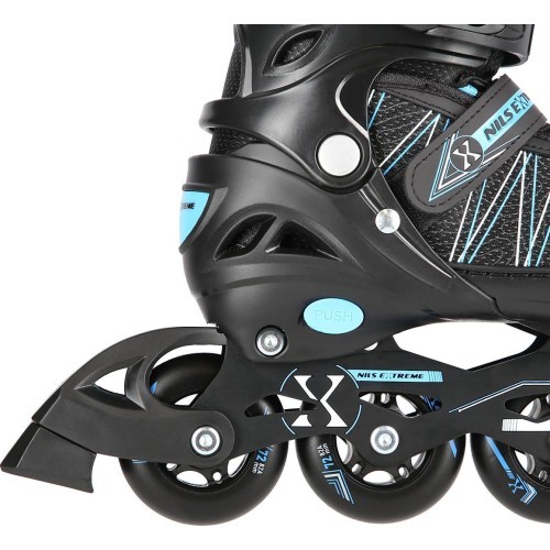 NH11912 2IN1 IN-LINE SKATES/HOCKEY ICE SKATES - Black/Blue