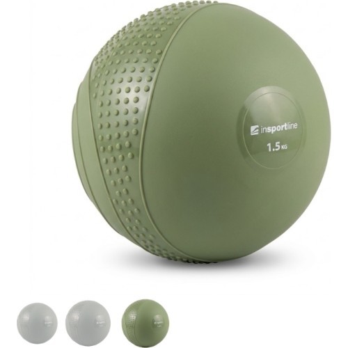 Mini medicininis kamuolys inSPORTline Sendelar 12 cm / 1,5 kg - Žalia