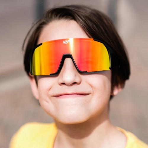 Поляризационные спортивные солнцезащитные очки VIF One Kids, чёрно-красные