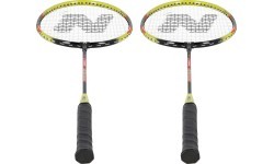 Badmintono raketės NRZ204-1 aliuminis + 3 plunksniniai voleniai + NILS dėklas