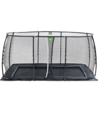 EXIT Dynamic įleidžiamas batutas 244x427 cm su apsauginiu tinklu – juodas