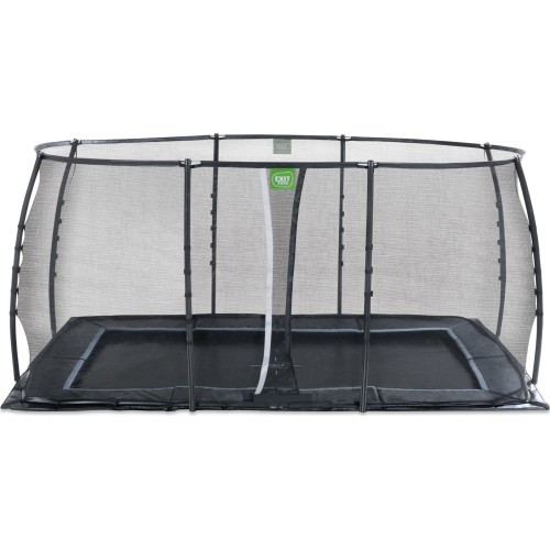 EXIT Dynamic įleidžiamas batutas 244x427 cm su apsauginiu tinklu – juodas