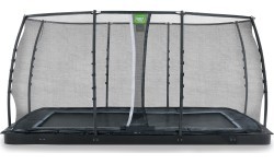EXIT Dynamic įleidžiamas batutas 244x427 cm su apsauginiu tinklu – juodas