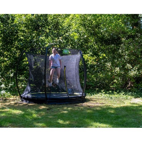 EXIT Silhouette įleidžiamas į žemę batutas ø244 cm su apsauginiu tinklu – juodas