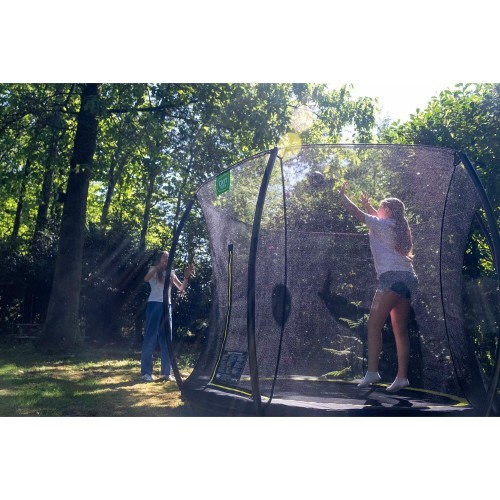 EXIT Silhouette ground trampoline ø244cm with safety net - black Outdoor Round Coil spring Sunken trampoline