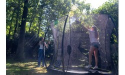 EXIT Silhouette įleidžiamas į žemę batutas ø244 cm su apsauginiu tinklu – juodas
