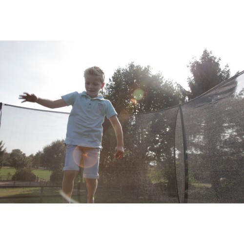 EXIT Silhouette ground trampoline ø244cm with safety net - black Outdoor Round Coil spring Sunken trampoline