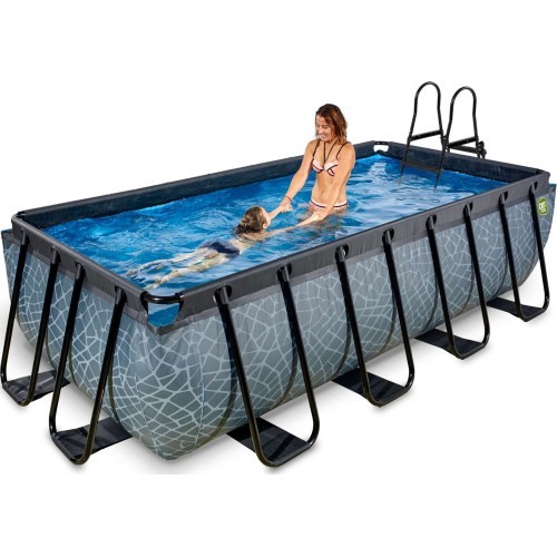 EXIT Stone pool 400x200x100cm with filter pump - grey