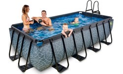 EXIT Stone pool 400x200x100cm with filter pump - grey