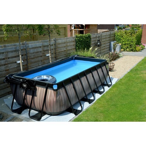 EXIT Stone pool 400x200x100cm with filter pump - grey