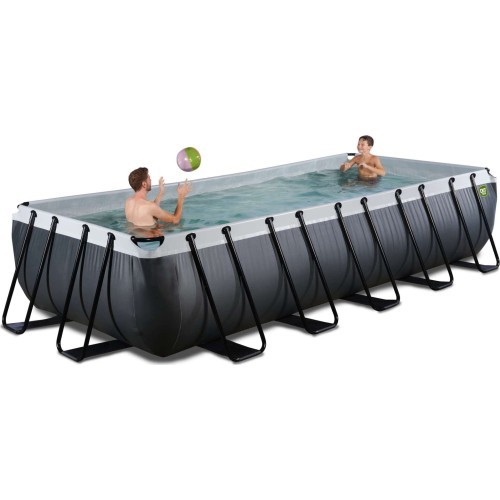 EXIT Black Leather pool 540x250x100cm with filter pump - black