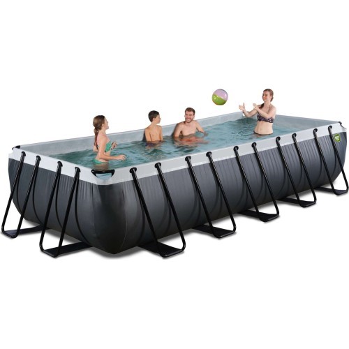 EXIT Black Leather pool 540x250x100cm with filter pump - black