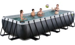 Бассейн EXIT Black Leather 540x250x100 см с фильтр-насосом, чёрный
