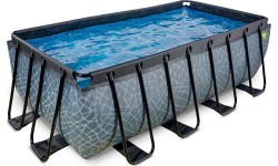 EXIT Stone pool 400x200x122cm with filter pump - grey